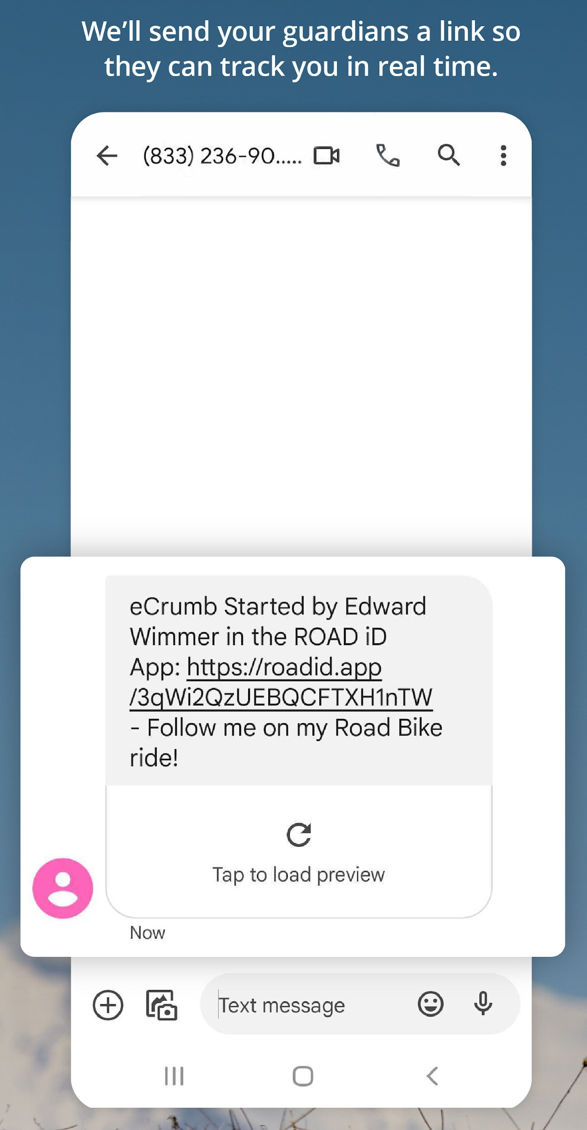 SMS notification to guardian